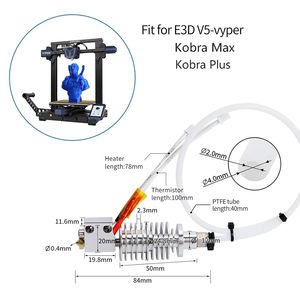 Hotend compatible avec les imprimantes <span class=keywords><strong>3D</strong></span> <span class=keywords><strong>Anycubic</strong></span> <span class=keywords><strong>Vyper</strong></span>, Kobra max, Kobra Plus 24V 40W Volcano V5 Kobra Max hotend - Product Image 6