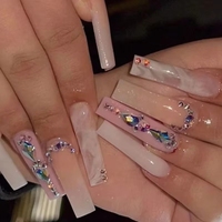 Nouveauté : Faux ongles en acier, style classique Old Money, forme amande carrée, pour Halloween, en gel français, très demandés