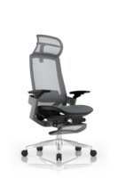 Chaise de bureau à dossier haut en maille avec accoudoirs réglables 5D, inclinaison synchronisée, support lombaire rembourré et fonction rafraîchissante pour la maison et le salon