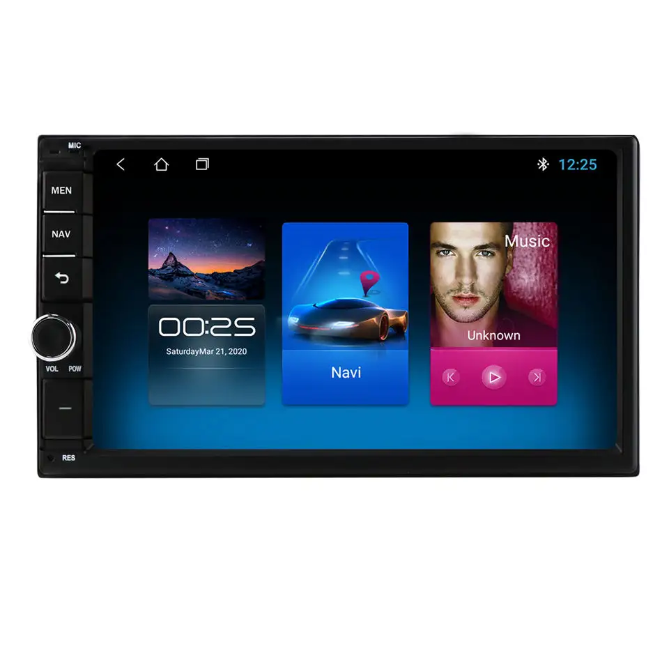 IPoster Android 7 "2 + 32G Autoradio 2 Din Com WiFi BT FM DVR HD Leitor de Rádio Universal Car Nav com Botão