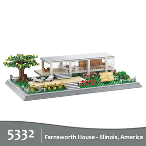 5233 Farnsworth House <span class=keywords><strong>Illinois</strong></span> América atracciones de construcción 661 Uds partículas niños Unisex ensamblar juego de bloques de construcción juguete de plástico - Product Image 5