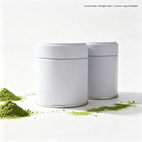 Boîte en métal hermétique de qualité alimentaire pour matcha, personnalisable, ronde, petite, pour le stockage du thé et de la poudre de matcha, vente en gros