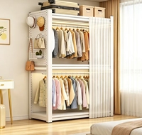 Nouvelle armoire anti-poussière très vendue, écologique et antirouille, grande capacité pour chambre à coucher