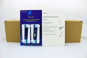 Double tête de brosse à dents PrecisionClean à poils moyens de remplacement alimentée par batterie Compatible <span class=keywords><strong>Oral</strong></span>-<span class=keywords><strong>B</strong></span> Models-SB17A - Product Image 4