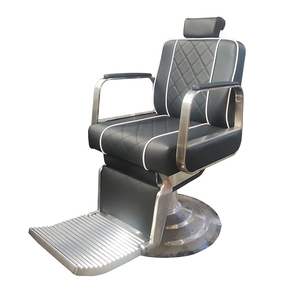 High-end men's barber chair - rotatable and adjustable vintage-style large chair for hair <b>styling</b> salon oil <b>head</b> shaving - Product Image 4