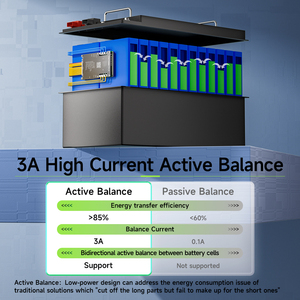 BMS <b>24V</b> 100Ah <b>Battery</b> with 3A Active Balancing - WiFi Remote Monitoring Via APP, High Performance for Golf Carts,RV Use - Product Image 3