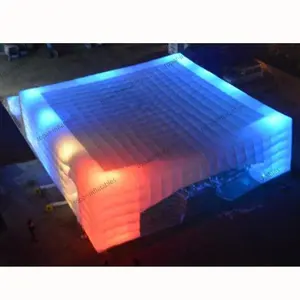 Topar Giant Outdoor Nightclub Aufblasbare Event zelte mit LED-Licht Weiß Aufblasbares Hochzeits zelt Aufblasbares Würfel-Party zelt