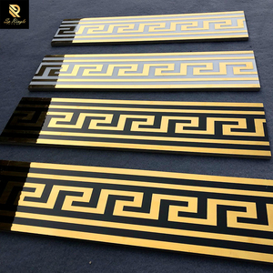 <span class=keywords><strong>Piastrelle</strong></span> Springletile Personalizzate per Decorazione di Pareti <span class=keywords><strong>e</strong></span> Pavimenti del Bagno, Ceramica Lucida a Specchio con Bordo Dorato <span class=keywords><strong>e</strong></span> <span class=keywords><strong>Nero</strong></span> di Lusso - Product Image 2