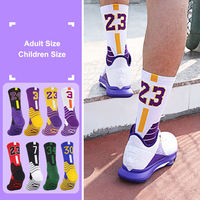 Chaussettes Tissées Personnalisées de Qualité Supérieure avec Logo Personnalisé pour Équipe de Basket-ball, Chaussettes Élite de Sport de Marque Tendance pour Hommes et Femmes en Gros