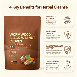 LuvVita Mélange Herbal 18-en-1 d'Armoise, Noyer Noir et <span class=keywords><strong>Clou</strong></span> <span class=keywords><strong>de</strong></span> <span class=keywords><strong>Girofle</strong></span> en Gélules Molles <span class=keywords><strong>pour</strong></span> <span class=keywords><strong>l</strong></span>'Équilibre Intestinal et le Soutien Quotidien au Bien-être – Complément Alimentaire - Product Image 3