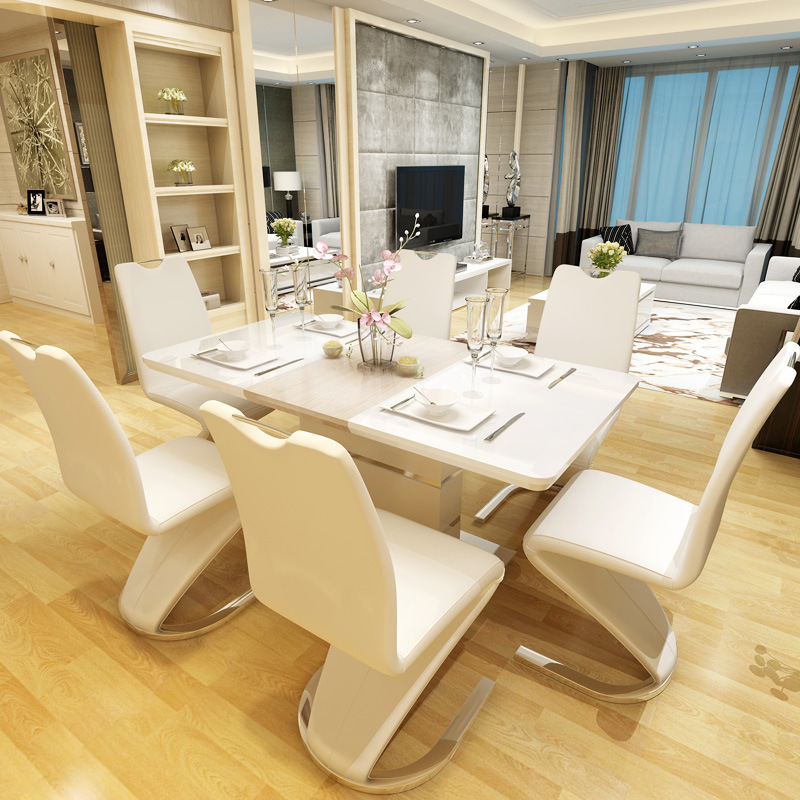 OEM/ODM Modern Design Furniture Dining Table marble Dining Table Set square dining room sets 4-6 chairs