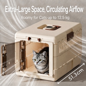 Transportín Plegable para Gatos con Termómetro e Higrómetro, Jaula Rígida y Plegable para Mascotas, Transportín Transpirable para Viajes de Gatos, Venta al por Mayor - Product Image 4