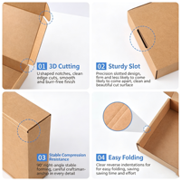 Boîte d'emballage en carton ondulé kraft résistant imprimé sur mesure, boîte pliante pour expédition, boîte cadeau pour vêtements, boîte en papier