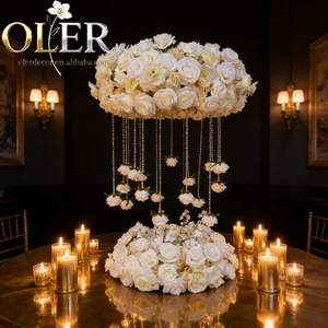 올러 팩토리 맞춤 대량 도매 사실적인 인조 실크 꽃 수제 친환경 웨딩 센터피스 - Product Image 4