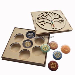 Ensemble de chakras pour la méditation et le yoga, vente en gros, 7 pierres de chakra, pierres précieuses, agate multicolores, boîte de 80-100 grammes, 20-40 mm, IN;7903232, religieux - Product Image 4