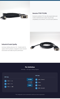 Cable de Depuración Serial RS485 Industrial USB a DB9 de 9 Pines Macho, con Cubierta de PVC y Cobre Puro para Transferencia de Datos de Dispositivos Industriales