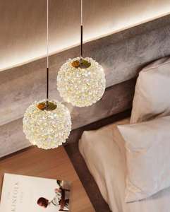 Романтическая прикроватная люстра с регулируемым подвесом в виде хрустального шара для спальни - Product Image 2