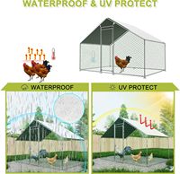 LZBEITEM Couverture de poulailler extérieur en métal, en polyéthylène imperméable, garantie 3 ans, 22 cordons élastiques à billes, grand enclos pour poulets