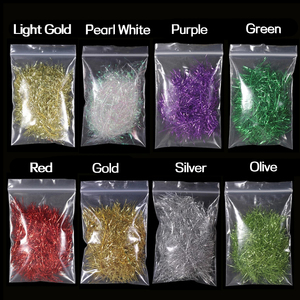 Tiras de Chenille Flashabou de 8 Colores para Atado de Moscas, Material para Atado de Moscas de Agua Salada y Jigs de Lubina - Product Image 2