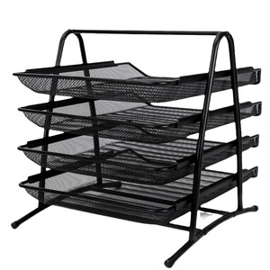 Deli 9184 Metal Mesh <b>File</b> Holder 4 Tier Large Capacity For Office And Study Use - Product Image 5