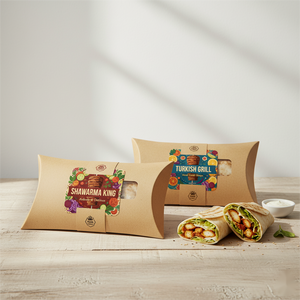 Boîte d'emballage personnalisée pour shawarma, forme de coussin, en papier, pour <span class=keywords><strong>kebab</strong></span>, doner, restauration rapide à emporter - Product Image 3