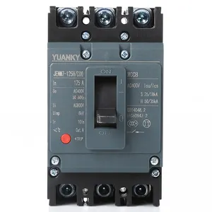 Disyuntor mccb de 4 polos para distribución de terminal industrial, iec60947-2 electrónico, 230/400v, 400AMP, 25ka, 36ka, 125a, 3 polos