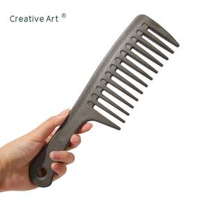 Sisir penata rambut OEM produsen grosir sisir gigi lebar Logo pribadi ramah lingkungan kualitas bagus untuk wanita - Product Image 5