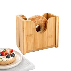 Wooden Bread Slicing <b>Box</b> 5 Loaf Capacity Bagel Muffin <b>Roll</b> Cutter Storage Kitchen Baking <b>Tool</b> - Product Image 2