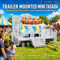 Fournisseur de premier plan : Manège portable Disco Tagada, jeu d'amusement sur plateau tournant fou monté sur remorque pour fêtes foraines et parcs en plein air