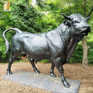 RELONG ホットセール高品質屋外真鍮鋳造動物彫刻ブロンズ雄牛像 - Product Image 4