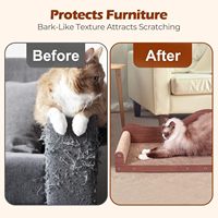 Lit-grattoir pour chat moderne extra-large, durable et robuste, 26,4 pouces, design minimaliste, en carton.
