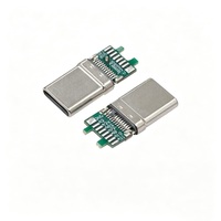 Connecteur mâle USB Type C 6P à souder, 16 pads, borne en cuivre haute conductivité 3U, coque estampée pour assemblage de câbles