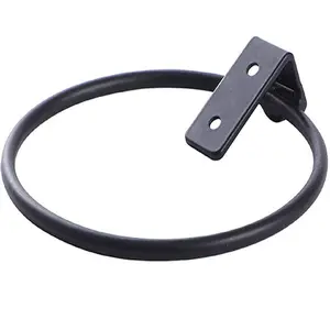 Schwarzer Pflanzer Ring Wand halterung Metall Pflanzen halter Halterungen dekorative Outdoor hängende Blumen halterung Garten Topf Kleiderbügel Kleiderbügel