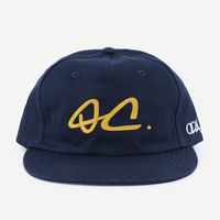 Casquette Snapback Vintage Bleu Marine Qianzun Manufacturers, en Coton, à 5 Panneaux, Broderie Chaîne, Non Structurée, Visière Plate