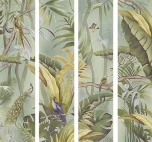 Papier peint chinoiserie avec oiseaux, peintures murales vintage de paons pour le salon, décoration de salon, papier peint <span class=keywords><strong>mural</strong></span> pour fond de télévision - Product Image 5