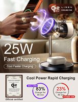 Station de charge sans fil magnétique LISEN 2026 25W Qi2.2 3-en-1 avec support de charge rapide et ventilateur de refroidissement pour iPhone 17 16 Pro Max (modèle de bureau)