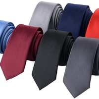 Cravate en polyester de soie pour hommes, costume décontracté, fait à la main, couleur unie, noir et rouge, nouvelle collection