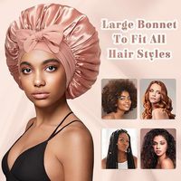 Bonnet en satin à large bande élastique avec attaches extensibles pour tresses Double couche Grand bonnet de nuit pour dormir Vente en gros