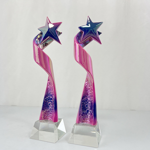 Bán buôn tùy chỉnh màu sắc in ấn tùy chỉnh tinh thể nhựa Trophy tùy chỉnh đầy màu sắc pha lê danh hiệu MH-NJ0206 - Product Image 2