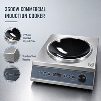 Kompor Induksi Komersial Listrik 3500W Pelat Keramik 277mm Casing Baja Tahan Karat Timer Layar 4 Digit