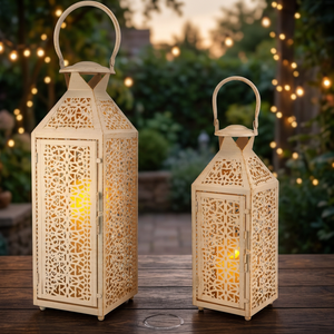 <b>Moroccan</b> Style Iron Lantern Antique Finish Handmade Lightweight Candle Holder Christmas Weddings Festivals Luxury Home <b>Decor</b> - Product Image 3