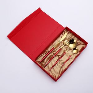 Promotion Luxury 4pcs 24 Pcs Gold Flatware Royal Wedding Tableware Set Stainless Steel Cutlery Box - Product Image 5