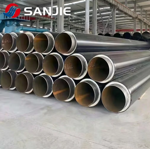 Tubería de Acero sin Costura Preaislada de Diámetro Pequeño, Revestimiento de HDPE Negro Subterráneo, <span class=keywords><strong>Aislamiento</strong></span> de Espuma de Poliuretano, Moderna y Ecológica - Product Image 3