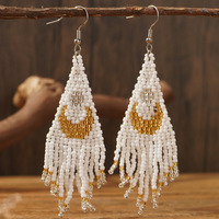 Go2boho haut de gamme indien lumière luxe élégant dames Vintage Style ethnique gland boucles d'oreilles lune motif lustre mode