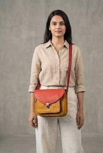 Women's Genuine <b>Leather</b> <b>Shoulder</b> <b>Bag</b> Multicolor With Lock Closure Minimalist Style Single Strap Daily Use - Product Image 6