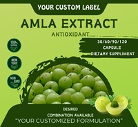 Capsules d'extrait d'Amla sauvage de haute pureté, extraits par solvant, qualité alimentaire, vente en gros, OEM, marque privée, en vrac, contenant en verre