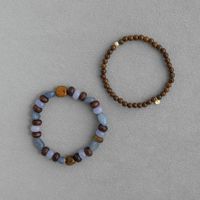 Bracelet tendance en laiton avec perles de bois de santal, style minimaliste chinois, perles de méditation zen, pour femme, usage quotidien décontracté