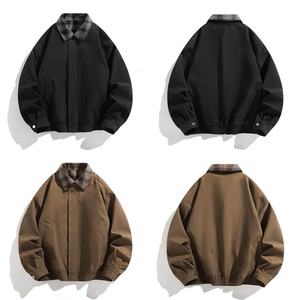 Veste bomber décontractée ample à carreaux doublée sur mesure pour hommes, style streetwear, deux pièces, fabricant de vestes - Product Image 5