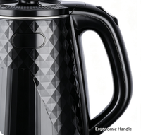 Bouilloire électrique sans fil portable Trancre, acier inoxydable 304, arrêt automatique, 2,0 L, 1500 W, base rotative à 360 degrés, usage domestique