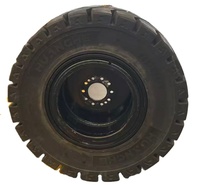 Nouvelles roues de machines de construction HUANGHE 355/65-15 avec pneus pleins, roulement à rouleaux, jante en acier, diamètre 835 mm, garantie 0,5 an